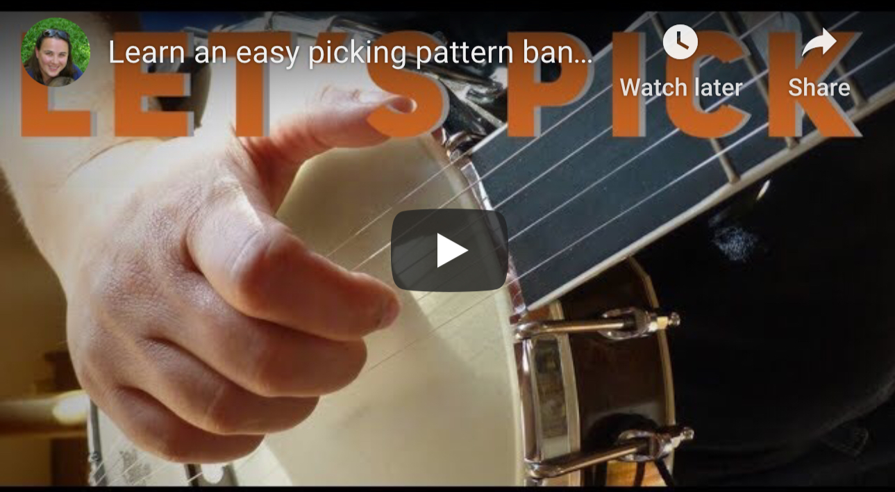 Learn to pick with alternate picking – 3 finger or 2 finger with tabs…