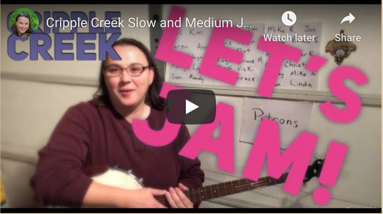 Cripple Creek Slow and Medium Jam Banjo