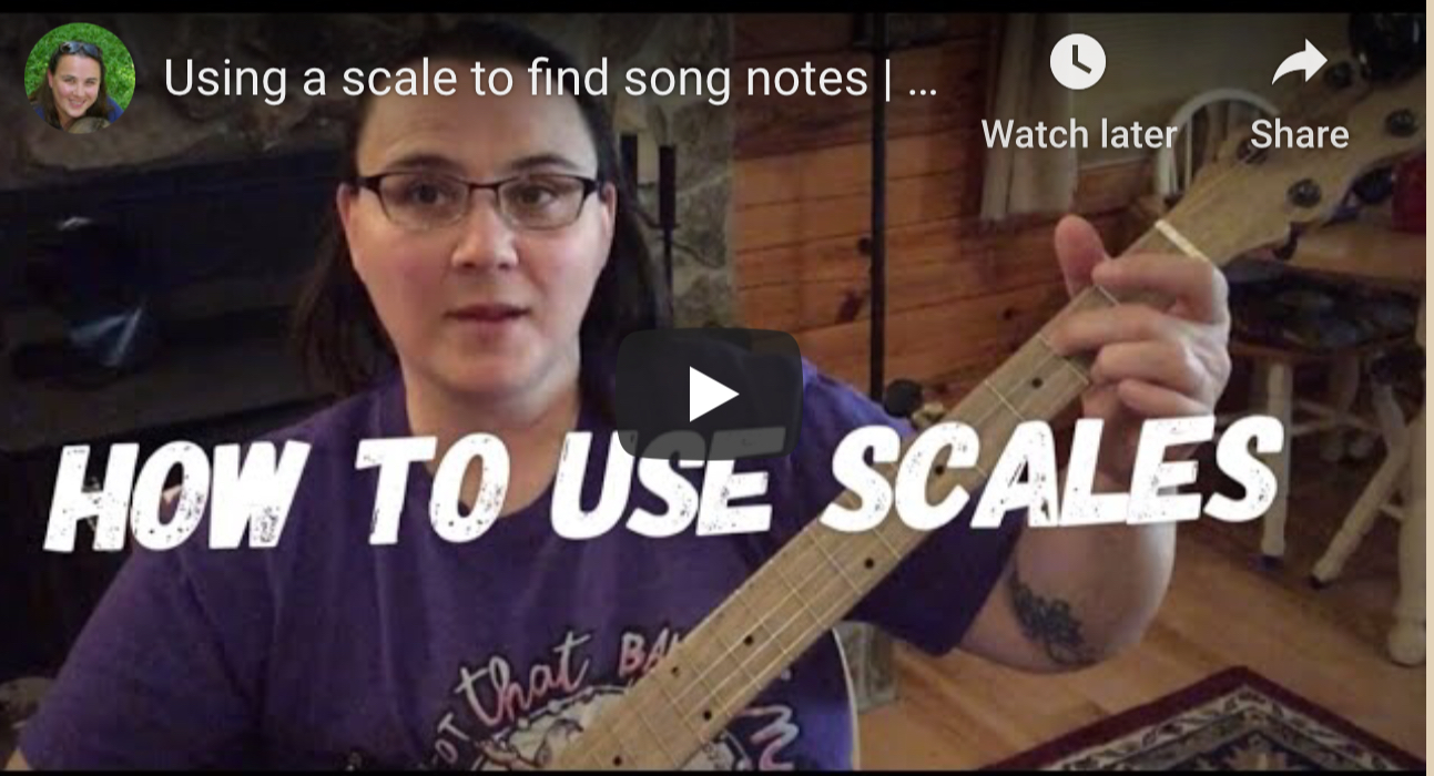 Using the G scale to find song notes