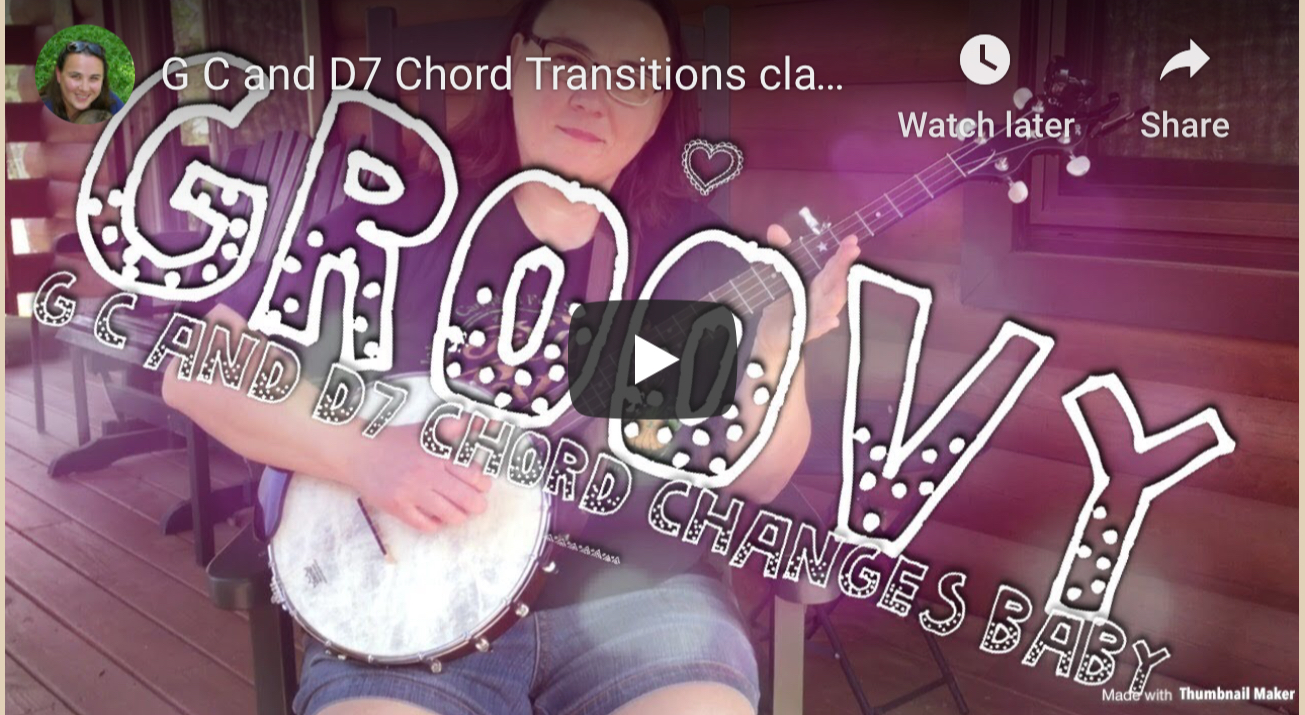 G, C, & D7 Chord Transitions Banjo