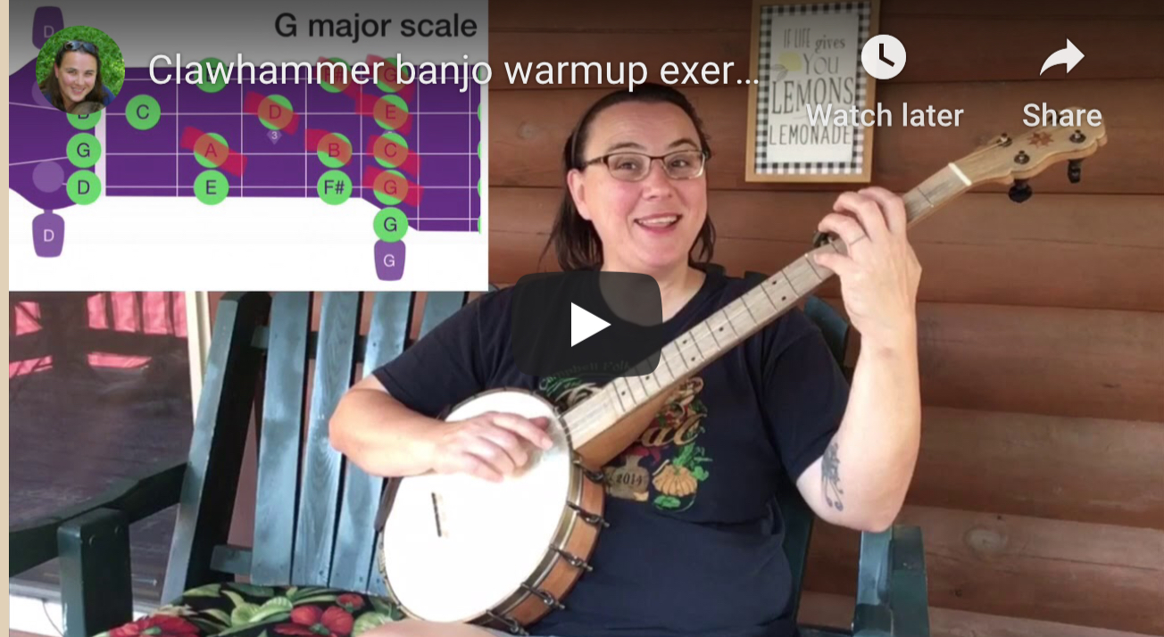 G Major Scale #1 banjo- good finger warm up