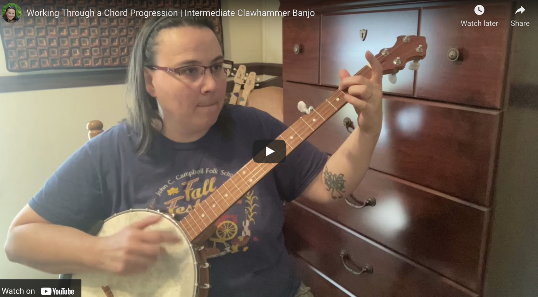 Working Through a Chord Progression – Clawhammer Banjo – Intermediate